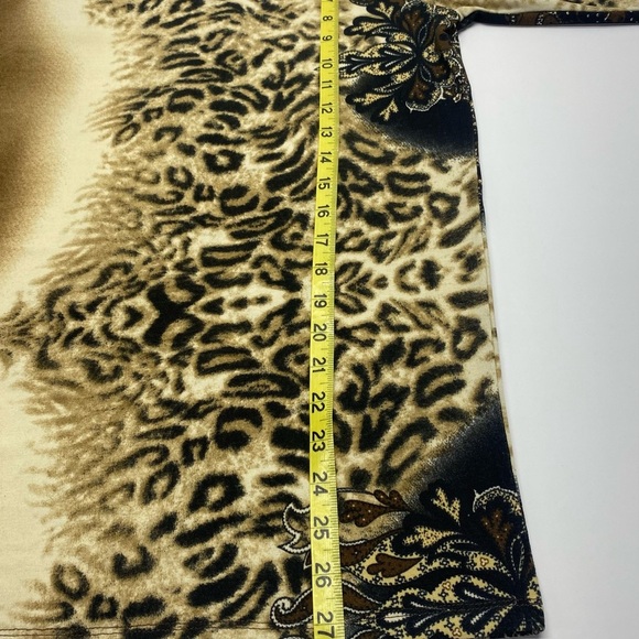 CLARA SUNWOO Animal Print Tunic in Brown and Cream dropped shoulder W LG - Picture 10 of 13